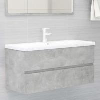 vidaXL Armario para lavabo contrachapada 100x38,5x45 cm en color Gris hormigón/Roble ahumado/Marrón roble y más | almacenamiento funcional diseño moderno para baño dormitorio sala - details 0