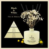 Ambientadores 360 - Mikado Difusor con Varillas 40 ml Ambar Perfums – Flor Decorativa – Diseño Black & White – 0% Alcohol +45 Días de Fragancia para Hogar y Oficina - details 2