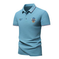 Camisa Polo Para Hombre Nuevo Verano Manga Corta Bordada Lujo Top Casual Cuello Redondo Transpirable Ligera De Mantener - details 6