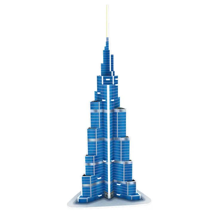 DAM. Puzle 3D de cartón del rascacielos Burj Khalifa situado en Dubai. 51 piezas. 12x11x27cm. - 1