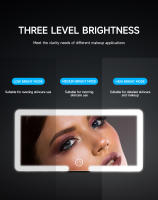 Espejo De Maquillaje Ultra Delgado LED Para Coche Con Pantalla Táctil Y Luz Dimmable Recargable Por USB Soporte Solar - details 2