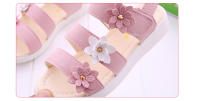 Sandalias De Verano Para Niñas Con Flores Estilo Grecia Antideslizantes Y Confortables Zapatos De Playa Para Niños Talla True Fit Decoración De Cinta Suave Y Floral - details 9