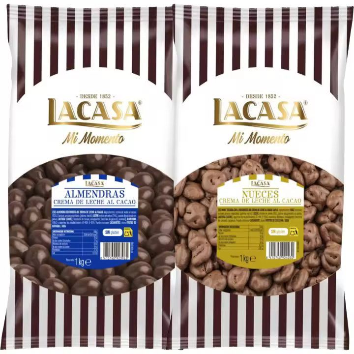 Lacasa Mi momento Pack 2 kg: deliciosas bolas de  Almendra con chocolate con Leche y Nuez con chocolate con Leche - 1
