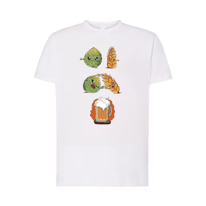 Camiseta divertida - Fusión de la cerveza - Lúpulo y cebada - Unisex algodón premium - 1