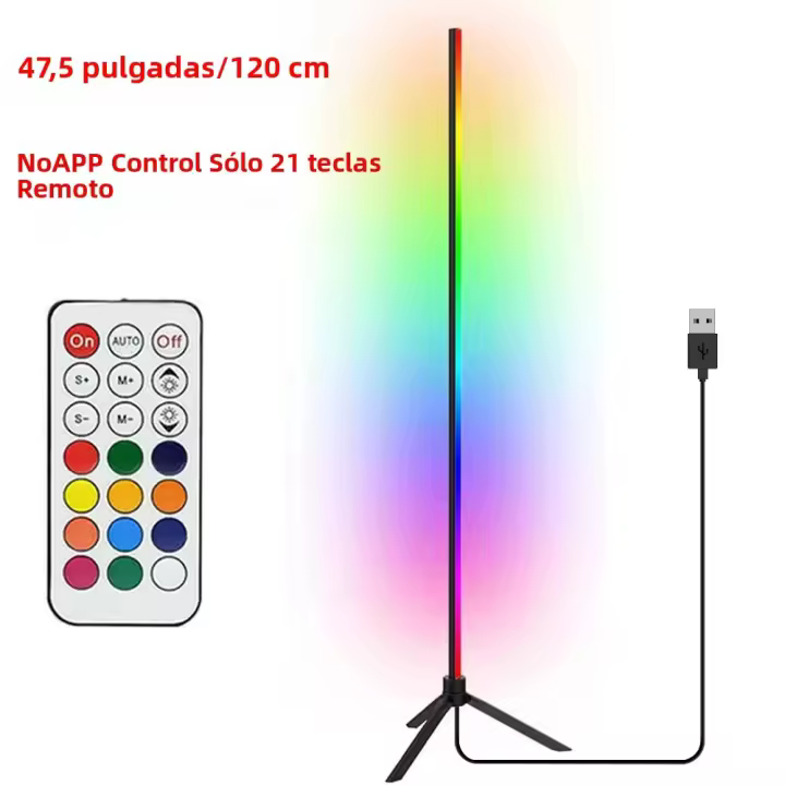 Lámpara De Piso Inteligente Bluetooth WiFi 120cm LED RGB Ajustable Para Dormitorio Estudio Sala De Estar Decoración De Navidad - 1