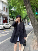 Abrigo De Trench Elegante Para Mujer plus Talla Primavera/Otoño Con Cierre De Cordón Estilo Coreano Casual Versátil Con Bolsillos - details 22