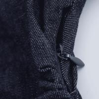 Vestido Midi De Denim Plegado TRAF Para Mujer Elegante Casual Con Manga Corta Chic Para Comunicación Diaria Vestido Midi A-Line Sin Estiramiento - details 6