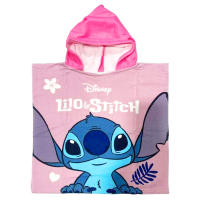 Stitch Toalla con Capucha Niños 50x50cm, Color Rosa, Stitch Toalla Infantil de Playa y Piscina, Poncho Stitch Niña y Niño de 2 a 6 años, Toalla de Baño Microfibra - details 0