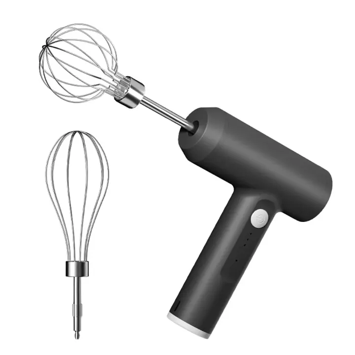 YANISTA Mini Batidora de Mano Recargable, Mezclador para Reposteleria con 2 Puntas de Batidor, Batidora de Huevo 3 Velocidades, , Pequeños Aparatos Electrodomésticos para Pasteleria, Cocina, Negro - 1