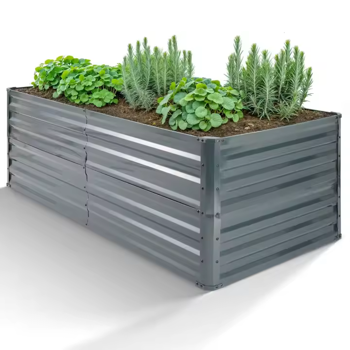 AREBOS Cama elevada de metal 240 x 90 x 45cm Cama de plantación cama de verduras - 1