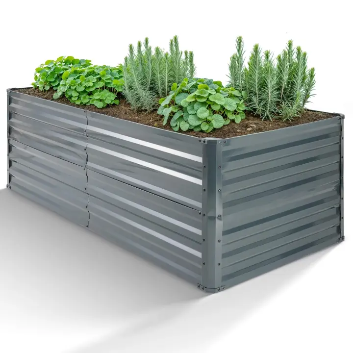 AREBOS Cama elevada de metal 240 x 90 x 45cm Cama de plantación cama de verduras - 1