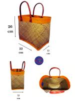 Aravoula Luxe - Bolso de Playa de Verano Fibra Natural - Ideal para Compras - Asas de Cuero - details 3