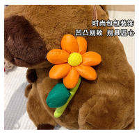 Mochila De Peluche Kawaii Con Capybara Simulación De Flor Y Fruta Para Niños Mochila De Hombro Para Novia Regalo Tamaño 28cm Material Algodón - details 7