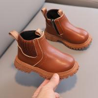 Botas De Invierno Para Niños Y Niñas Estilo Británico Con Cierre De Cremallera Lateral Antideslizantes De Cuero Transpirables Talla True Fit - details 2