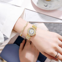 Set De 6 Relojes De Mujer De Lujo Con Rhinestones Diseño Roma Pulsera De Moda Joyería Relogio Feminino Sin Caja - details 1