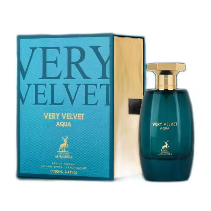 Perfume árabe mujer Very Velvet Aqua Maison Alhambra 100ml, Fragancia femenina cítrica fresca, Colonia de mujer chica - 1