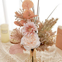 Arreglo De Flores Artificiales Peonía Y Pampas En Champaña Gran Rosas Falsas Para Decoración De Hogar Mesa Centro De Mesa Decoraciones De Boda DIY - details 5