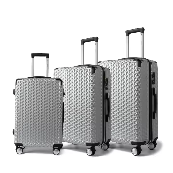 Juego de maletas con 3 piezas, Set de tres maletas de viaje apilables,Trolley Maleta de Cabina Ligero y Resistente,Código Antirrobo de 3 Dígitos, Ruedas Dobles 360º,Maletas con carcasa rígida resistente y esquinas reforzadas,Equipaje de Bodega - 1