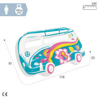 INTEX - Colchoneta hinchable gigante, 178x23x91 cm, Diseño furgoneta hippie, Incluye parche reparación, Estilo retro, Colchonetas de piscina, Hinchables playa, Juguete agua, Flotador - details 3