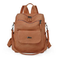 Mochila retro de PU de gran capacidad para mujer, bolso informal de doble uso, novedad de 2025 - details 0