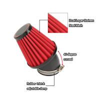 Filtro De Aire Tapered Universal Para Motocicleta 48mm Inletado En Ángulo De 45 Grados Material De Malla De Acero Inoxidable Doble Capa Y Goma - details 9