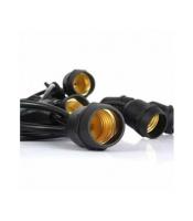 Sanda - Guirnaldas Luces Exterior 10 Metros - 10 Portalámparas Led E27 - Negro - Cable Impermeable - TIRA DE PORTALAMPARAS 10CASQUILLOS - Amplia Cobertura - details 4