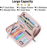 Monederos de piel para mujer, monederos RFID para mujer con múltiples ranuras para tarjetas y compartimentos espaciosos - details 0