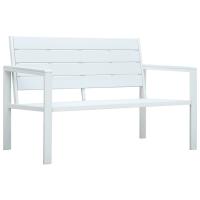 vidaXL Banco de jardín HDPE negroo aspecto madera 120 cm en color Negro/Gris/Blanco - details 2