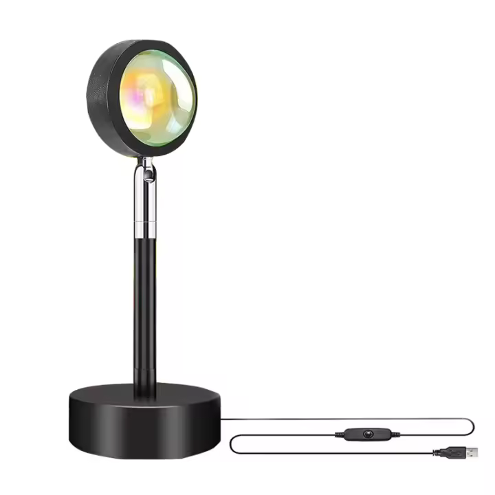 Lampara Proyector Atardecer, lámpara de puesta de sol extraíble, lampara de puesta de sol, lampara de puesta de sol LED, rotación de 360 ​​°, lampara de estado de ánimo visual romántica, iluminación, decoración de dormitorio, 16 colores - 1