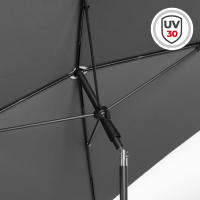 Aktive Parasol de jardín cuadrado 175x175 cm gris con mástil inclinable - details 2