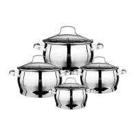 Juego de ollas Royal Swiss 4 ollas  de acero inoxidable  + Tapas de vidrio. 8 Piezas.  Apto para todo tipo de cocina  y para inducción. Tapa de cristal con salida de vapor. - details 3
