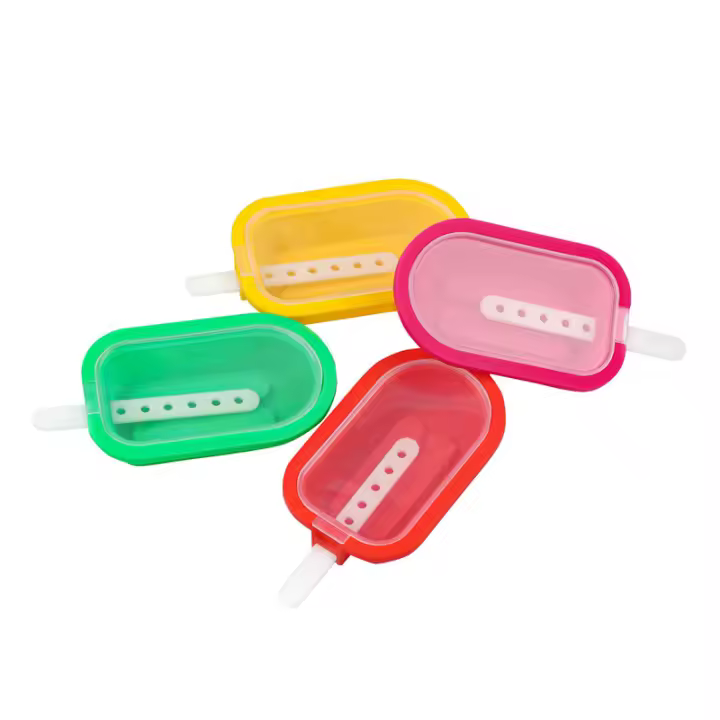 Juego de 4 Moldes Para Helado Apilables en Miniature, Moldes de Silicona Para Helado de Colores Surtidos - 1