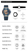 Reloj De Pulsera Para Hombre NAVIFORCE De Cuero Auténtico Resistente Al Agua Con Cronógrafo Y Luminiscencia Reloj De Cuarzo De Lujo Casual - details 1