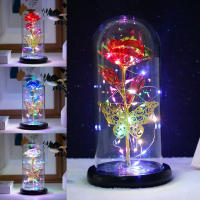 Lámpara De Rosas Artificiales Con LED Colores Y Mariposa En Vidrio Batería Regalos Para Bodas Decoración De Ambiente - details 0