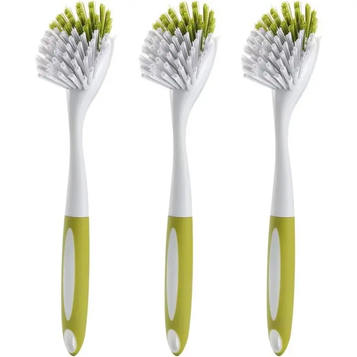 Cocina, fregadero, Olla, fregar con Cerdas duraderas, Amarillo-Verde, 3 UDS. - 1