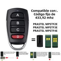 Control Remoto De Puerta De Garage PRASTEL MPSTF2E MPSTF3E MPSTF4E 433.92MHz Código Fijo Para Mandos De Puertas Y Comandos - details 1