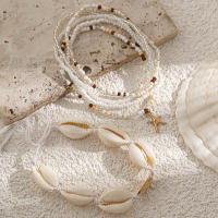 Ingemark 6Pcs/Set Pulseras De Cuentas Boho Para Mujer Anillo De Tobillo Elástico Con Colgante De Estrella De Kpop Joyería De Playa Verano Regalo Geométrico - details 6