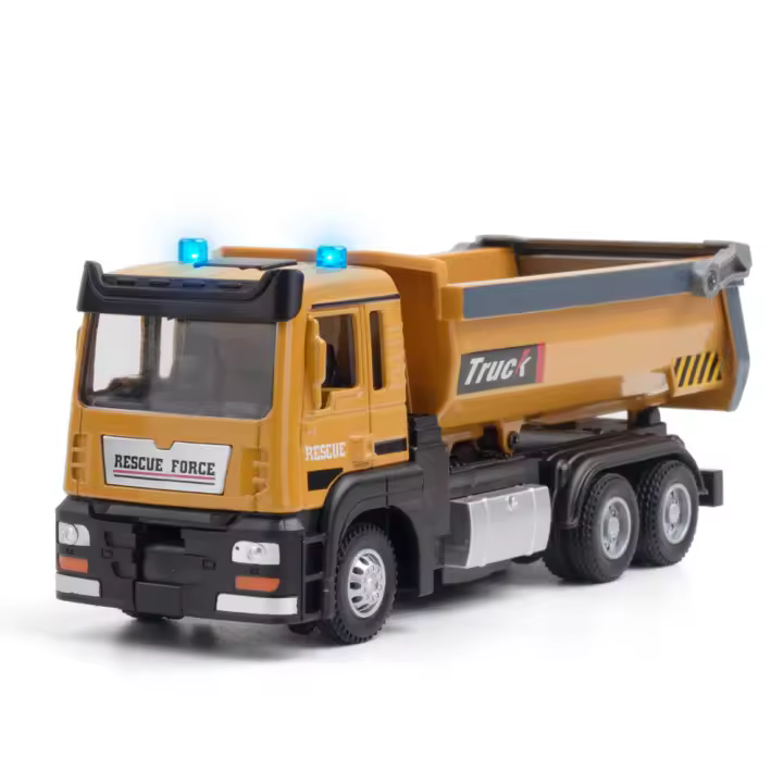 Camión De Basura 1/32 Modelo De Juguetes De Metal Con Ruedas De Goma Sonido Y Luz Vehículo De Ingeniería Para Regalo De Cumpleaños - 1