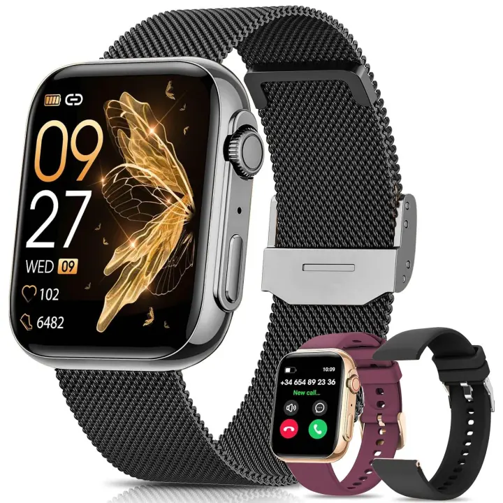 Reloj Inteligente AMOLED 1.85 para Mujeres a Prueba de Agua IP68 120+ Modo Deportivo Rastreador de Fitness Pulsera de Ritmo Cardíaco Llamada HD con Altavoz Integrado - 1