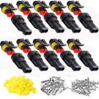 Kit de 10 conectores eléctricos impermeables para automóvil de 2 pines, enchufe impermeable para automóvil, a prueba de polvo, aislado y sellado - details 0
