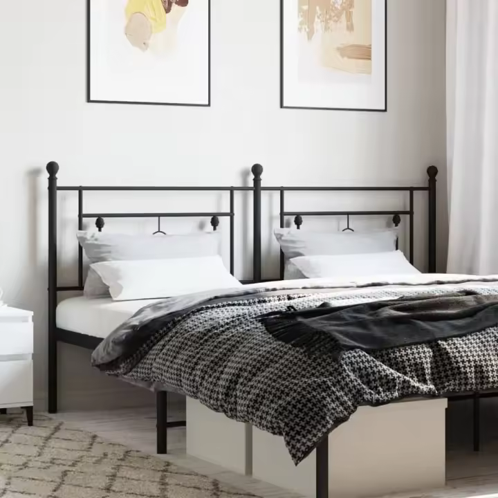 vidaXL Cabecero de metal negro 180 cm - 1