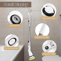 Cepillo De Limpieza Eléctrico Inalámbrico 4000mAH Impermeable Para Baño Y Cocina Herramientas De Limpieza Con Carga - details 0