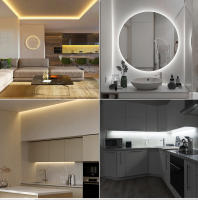 Tira De LED COB Flexible 5V Con Control Remoto RF Para Iluminación De Cocina Dormitorio Armario De Armario Sala De Estar Corte Cutfiable Y Dimmer - details 1