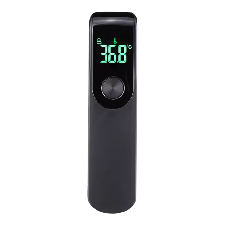 Mini termómetro de frente, termómetro LED, termómetro electrónico infrarrojo portátil sin contacto para lectura instantánea, adecuado para bebés, familias, alimentos, agua (negro) - 1