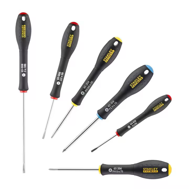 STANLEY Juego de 6 Destornilladores de Precisión FATMAX® - Perfecto para trabajos detallados, este conjunto incluye destornilladores de diferentes tipos y tamaños. Modelo: 0-65-492. - 1