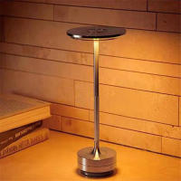 Lámpara De Escritorio LED Recargable Impermeable De Aleación De Aluminio Con Iluminación Para Barra Sala De Estar Lectura Camping Control De Brillo Por Toque Luz Metálica Para Estudio - details 9