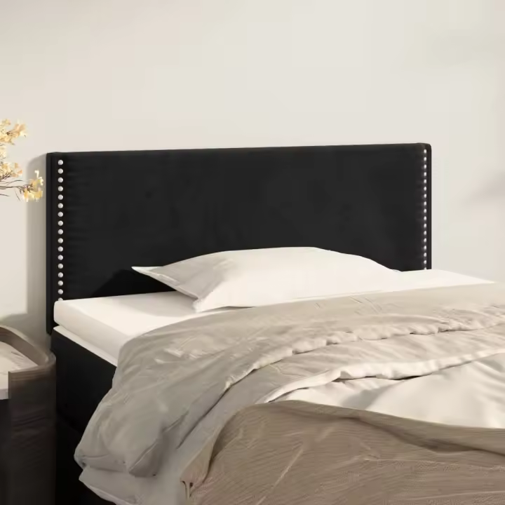 vidaXL Cabecero de terciopelo negro 90x5x78/88 cm - 1