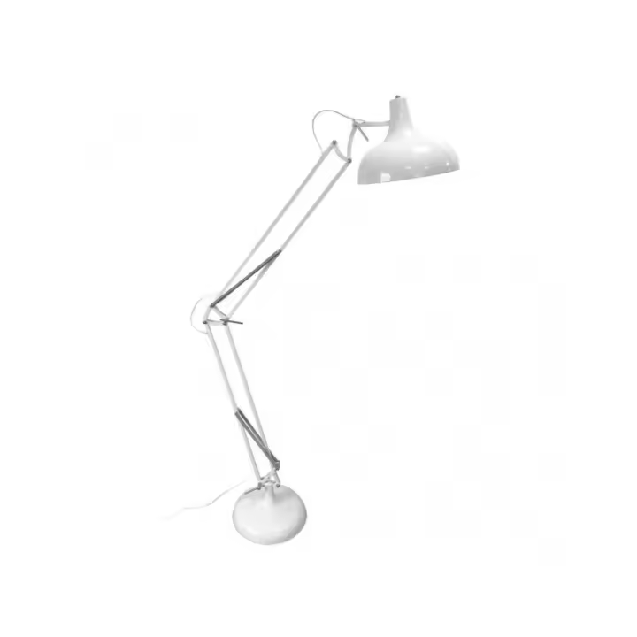 Fabrilamp - Pie Salon Articulable Malik 1xe27 Blanco 163x30x80 Cm - 1