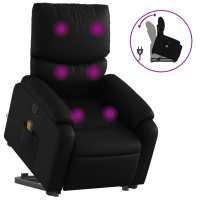 vidaXL Sillón reclinable masaje pie cuero artificial Negro, Crema, Marrón Sillon Dormitorio Sillon Comodos Silla Relax Sillón Sofá - details 1