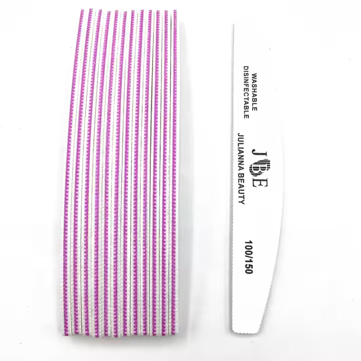 10 Pcs Archos De Uñas Profesionales Con Grados 100 150 180 240 Estilo Luna Herramientas De Arte Para Uñas De Gel Y Acrílico - 1
